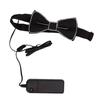 LED Bow Tie Polyester Plastic Copper Wire Adjustable Glowing Necktie for Party Dance Festival Club Green