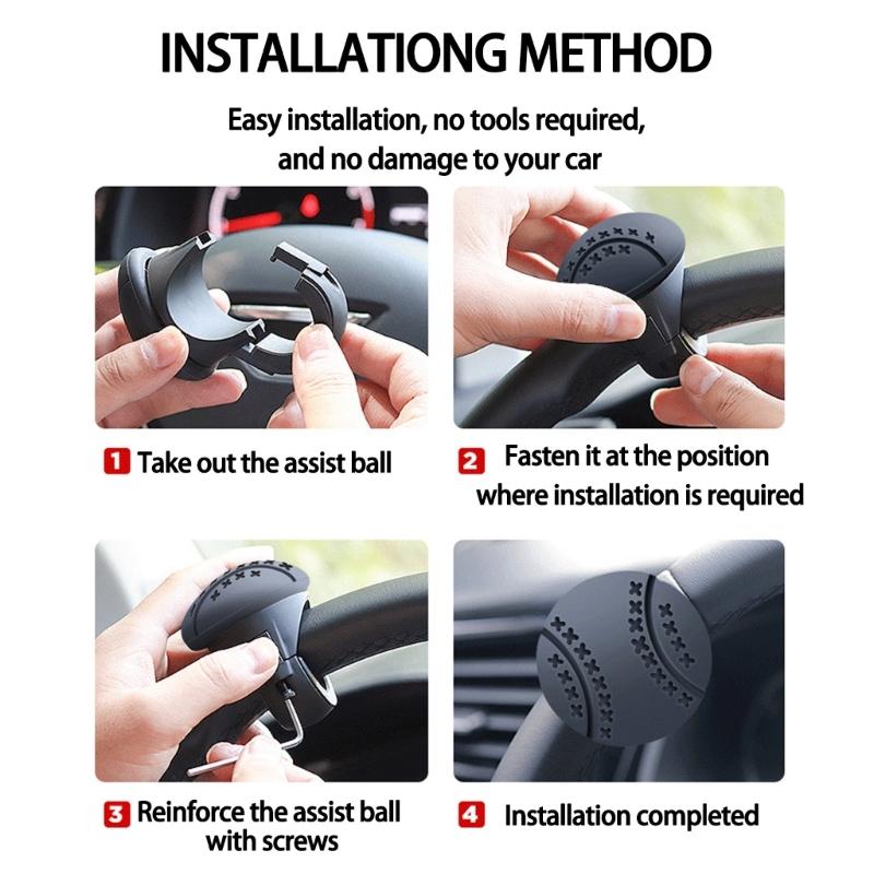 Metal Bearing Steering Wheel Rotating Ball Small Design Wheel Assist Ball Improves Vehicle Handling for Tight Spaces