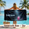 Custom Text Beach Towel, Soft Absorbent Swimming Multi-use TowelCourage the Cowardly Dog