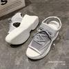 New Style of Women's Sandals with Wedge Heels Thick-soled Breathable Fish-shaped Toe Caps and Casual Sports Shoes