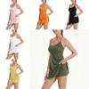 Summer Sleeveless A Line Dress With Removable Padded Shorts For Casual Wear