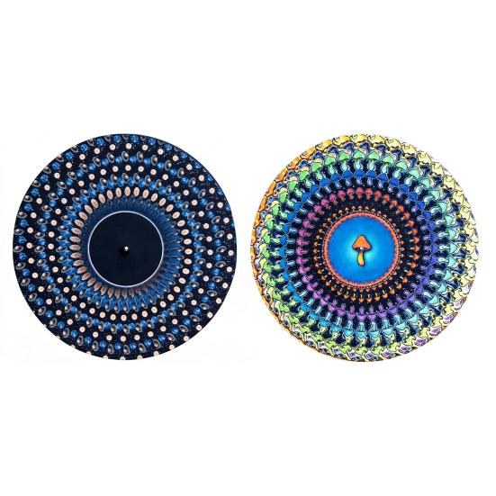 1/2Pcs Animated Zoetrope Slipmat 12-inch Optical Illusion Turntable Mat Animated Vinyl Slipmat with Zoetrope Motion Effect Kinetic Mat