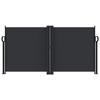 VidaXL Auvent latéral rétractable noir 120x1000 cm, écran d’intimité de jardin, brise-vue de balcon, écran d'extérieur, 4004699