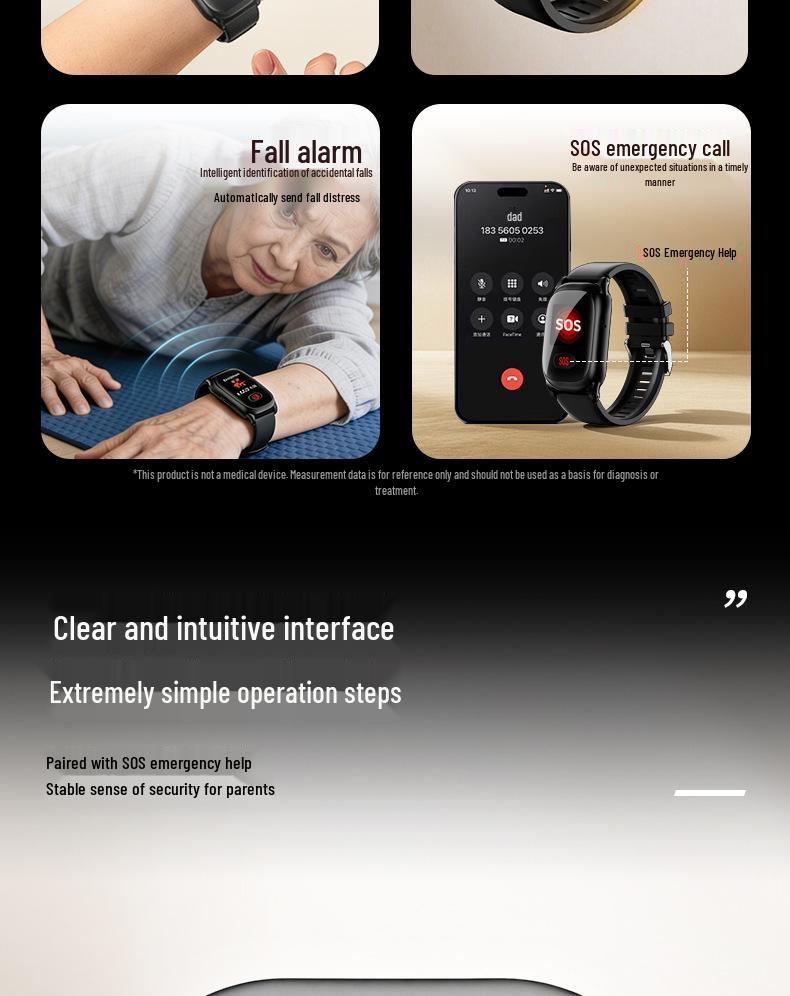 Elderly Smartwatch: GPS, 4G, Blood Pressure & Heart Rate Monitor