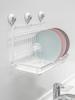Wahei Freiz Dish Drainer, White, Suction Cup Type, Wall-Mounted Storage Dish Rack, Float RG-0477