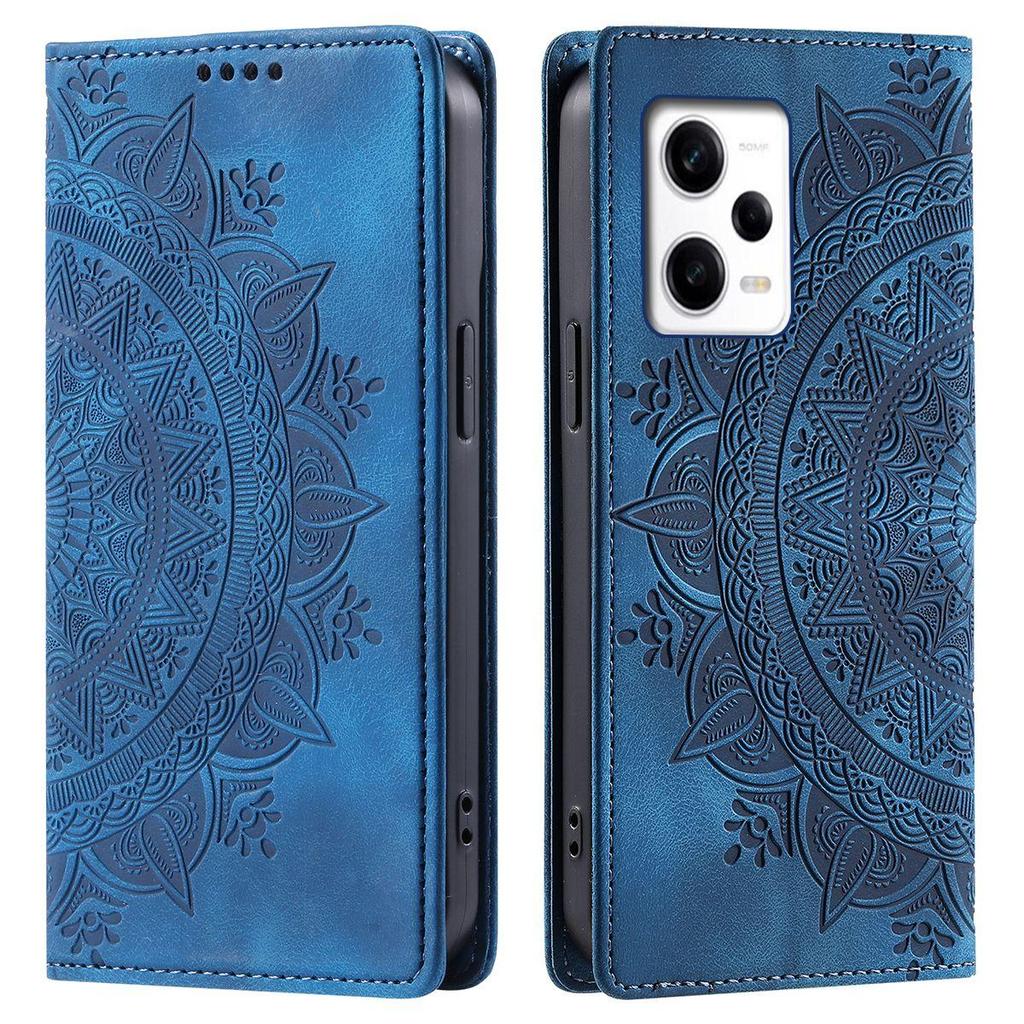 for Xiaomi Redmi Note 12 Pro+ 5G,12 Pro 5G,POCO X5 5G Mandala Embossed PU Leather Flip Wallet Case Magnetic Closure Cover