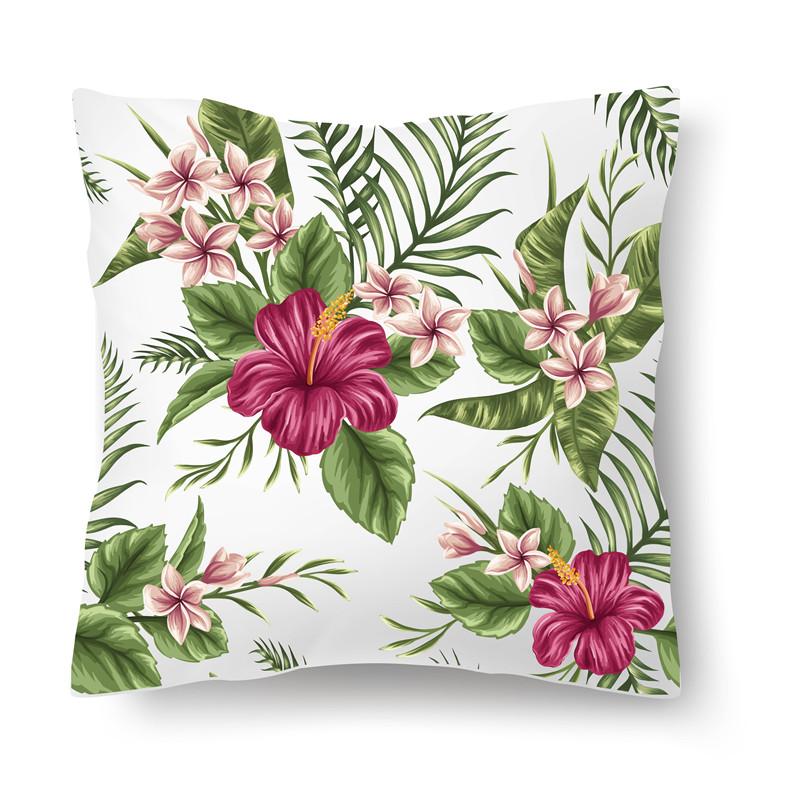 Tropical plant ins pillowcase short plush mahogany car bed cushion cover