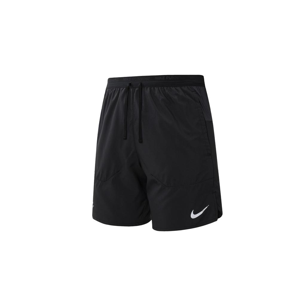 Nike Solid Color Print Logo Drawstring Straight Leg Shorts Men Bottoms Black DX6147-010