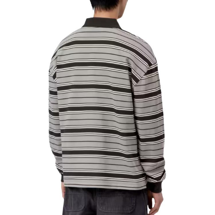 Carhartt WIP SS26 Langarm Devitt Rugby-Shirt Lässig Langarm Locker geschnitten Bestickt Gestreiftes Rugby-Oberteil Unisex Oberteile I037117-3V0-XX