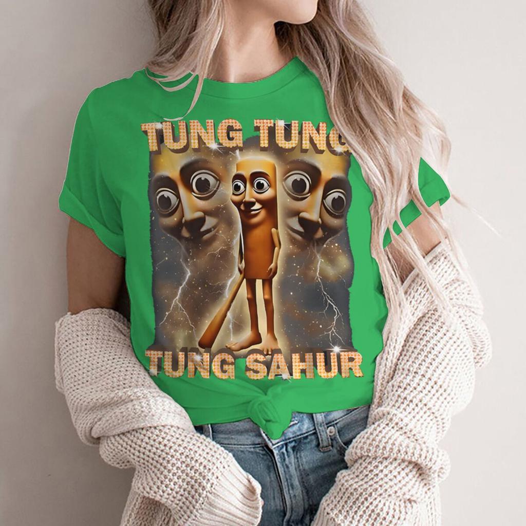 Tung Tung Tung Sahur Meme Unisex Unisex Tshirt Funny Cartoon Character Streetwear Short Sleeve Unisex Tee