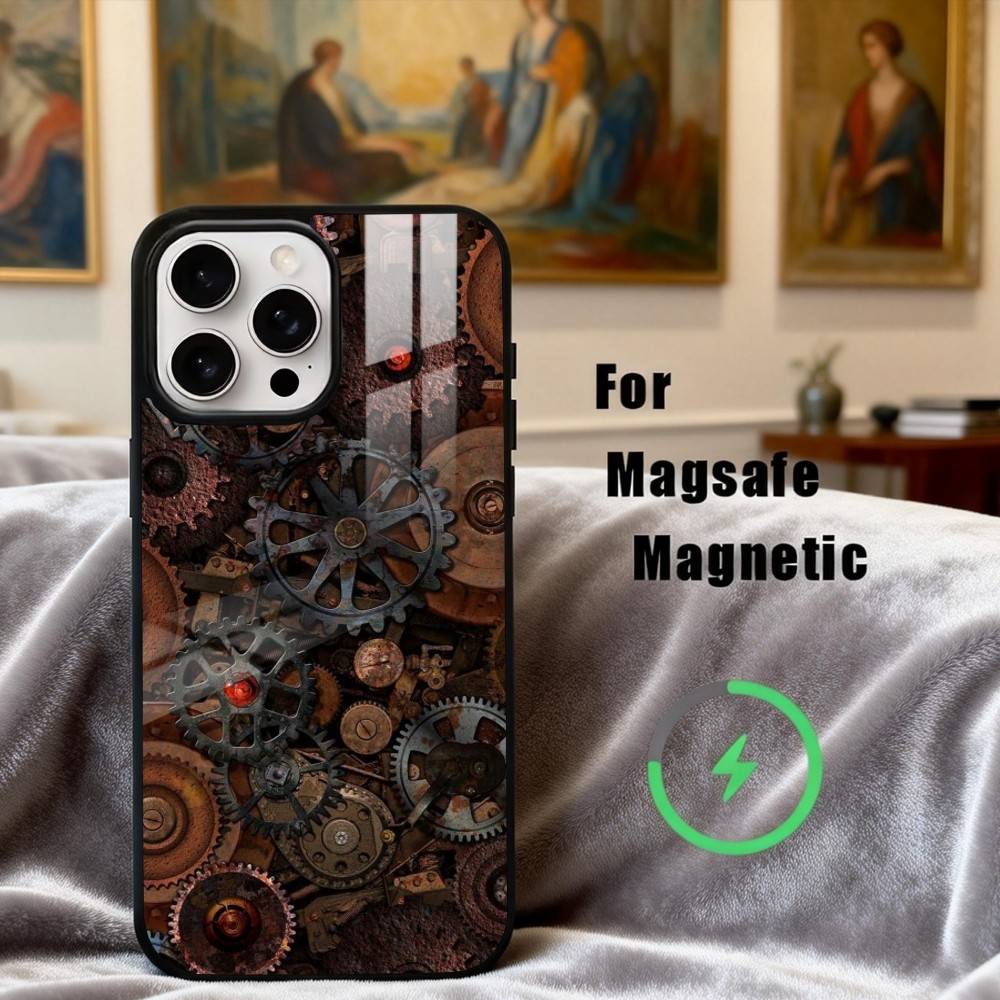 

M-Mechanical G-Gear-R Phone Case For iPhone17,16,15,14,13,12,11 Plus,For Magnetic Wireless Charge Cover iPhone15