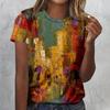 Vintage Oil Painting 3D Print T-Shirts Women Casual O-Neck Short Sleeve T Shirt Harajuku Tees Streetwear Y2k Top Female Clothing