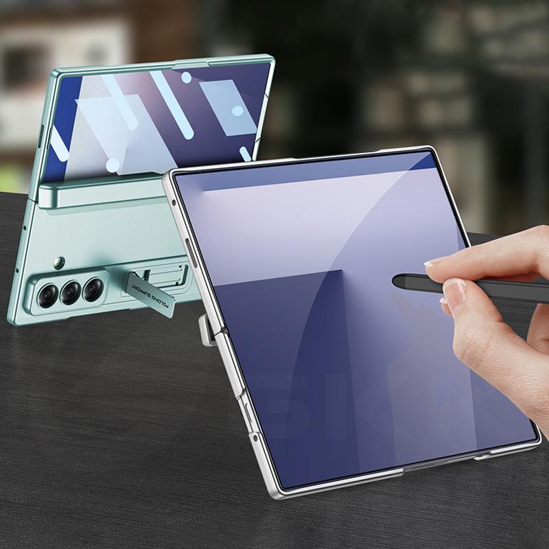 Magnetische Scharnier 360 Beschermhoes voor Samsung Galaxy Z Fold 7 6 5 Penhouder Schermglas Standaard Cover voor Galaxy Z Fold7 Hoes
