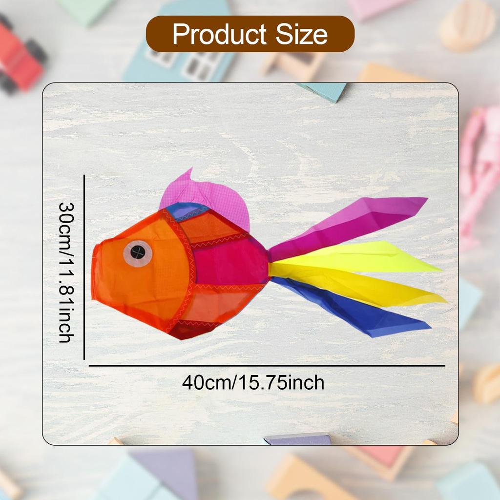 Fish Windsock Kids Toy Lightweight Outdoor Hanging Decoration Decorative Wind Sock for Patio Garden Gazebo Celebrations Outdoor