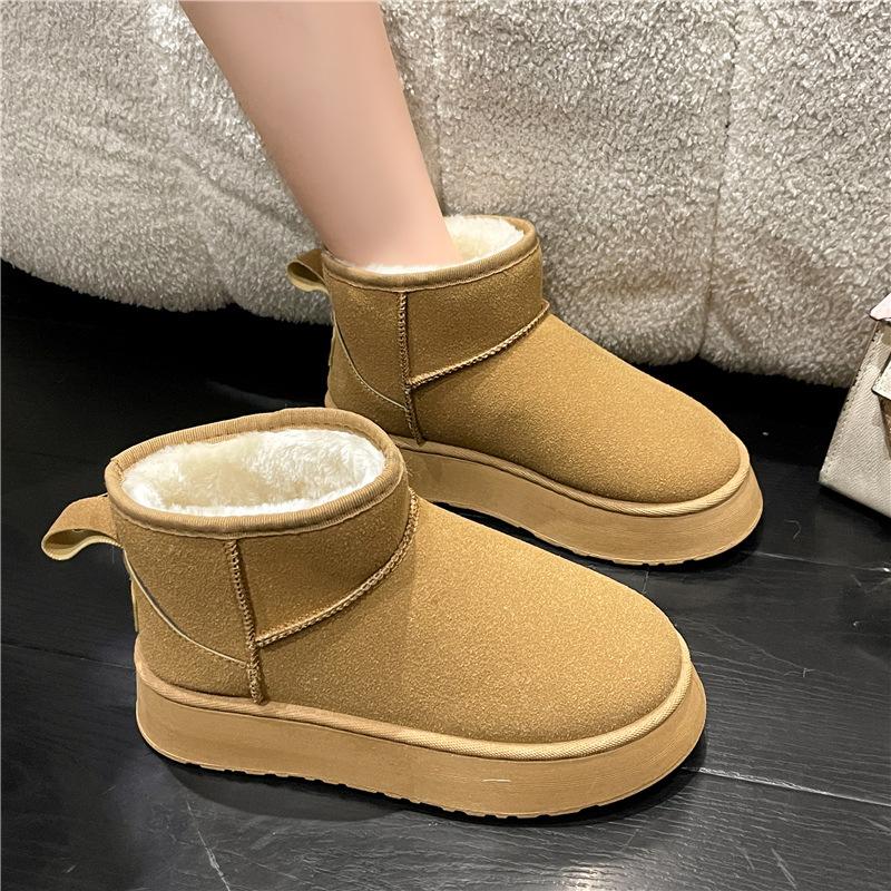thick-soled short snow boots winter new piled thickened non-slip warm cotton shoes