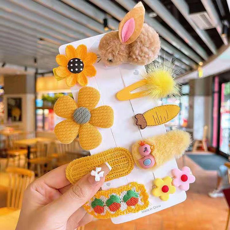 Fur Rabbit Knit Pet Hairpin Accessories Set Autumn Winter Cute Girl Boy Party Dog Grooming Bows Yorkshire Long Hair Animal Goods