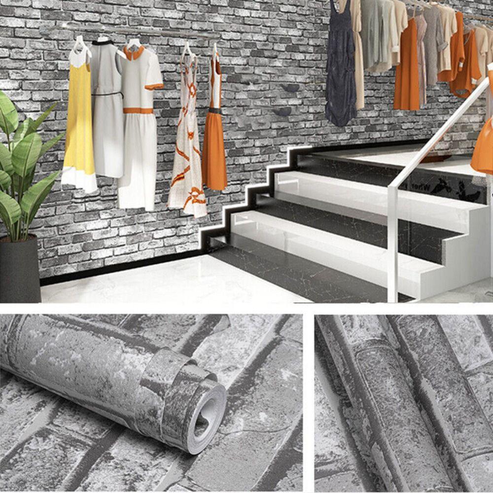 

Self-adhesive Wallpaper Realistic Wall Textured Decor Retro Wall Decal