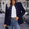 2024 Wintermode Damen Einfarbig Stehkragen Zweireihiger Strickjackenmantel