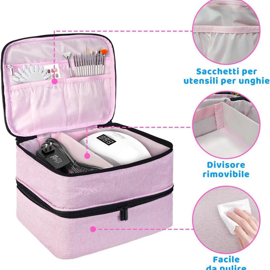 Nagellack Aufbewahrungstasche Ätherische Öl Tasche Tragbares Kosmetik Nagelpflege Set Nagelpflegewerkzeug Aufbewahrungsbox Doppelschichtig