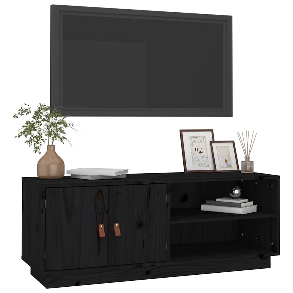 Vidaxl TV Cabinet, Black, 105X34X40 Cm, Solid Pine Wood
