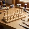 Fly-Tying Thread Rack Wood-Toned Craft Supply Organizer Compact