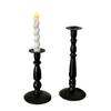 Ins American retro black wrought iron candlestick dining table atmosphere decoration ornament Roman pillar candle stand