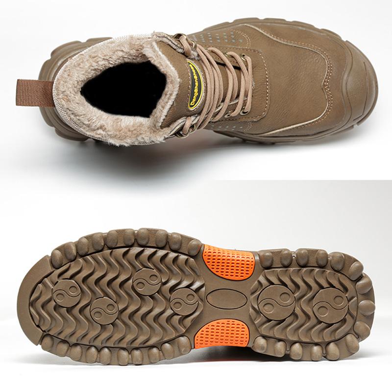 New Winter Thickened Wool Work Safety Shoes For Men Steel Toe Cap Work Boots Non Slip Security Shoes Male Snow Boots