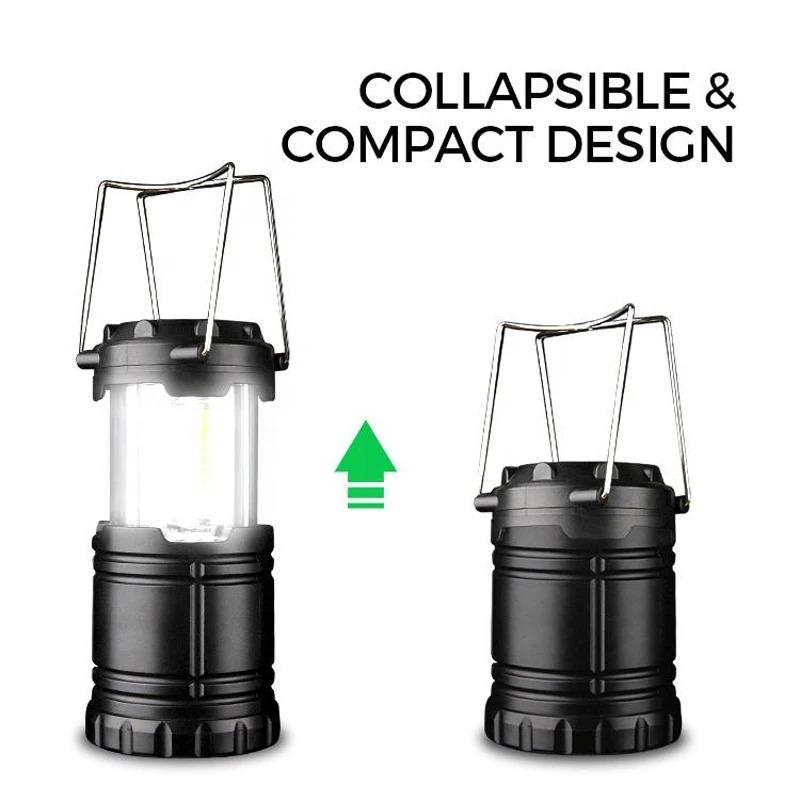 2 In 1 COB LED Portable Lantern Flashlight Foldable Impact Resistant Hiking Light Waterproof Camping Light
