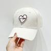 Corduroy Heart Baseball Cap With Sun Protection And Warmth For Casual Women