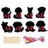 Dog Theme Birthday Scratch Cards Set Diy Puzzle Toys For Children Decor Party