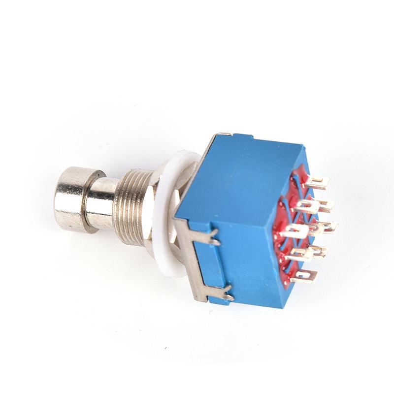 1X 9-Pin 3Pdt Guitar Effects Pedal Box Stomp Foot Metal Switch True Bypass Blue