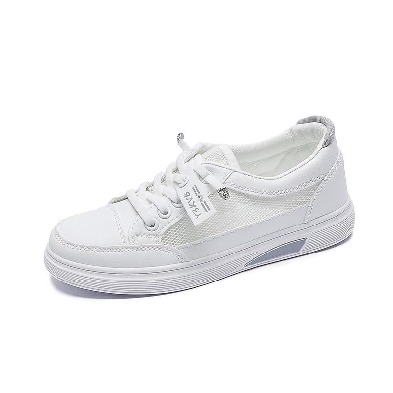 2025 Summer Women's Mesh Breathable Casual Sneakers - Korean Style, Non-slip, Fashionable Soft Sole, White.