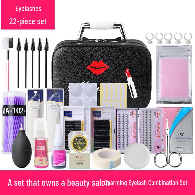 Deluxe 22-Piece Eyelash Extension Kit with Irritation-Free Glue for Professional Salons