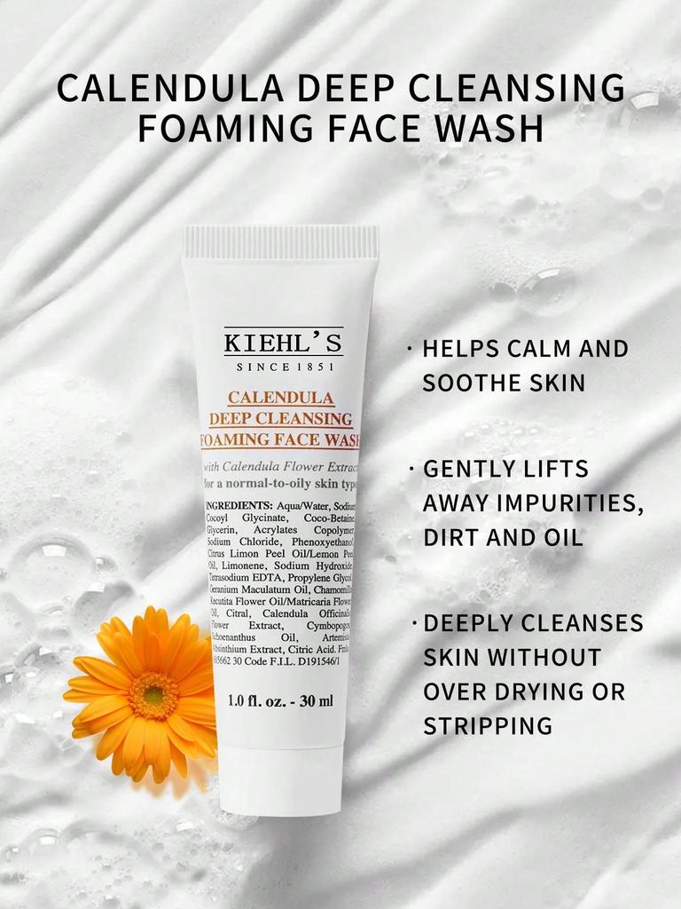 Kiehl's Płyn do mycia twarzy z nagietkiem głęboko oczyszczający (Rozmiar mini: 1.0 fl.oz./30ml)