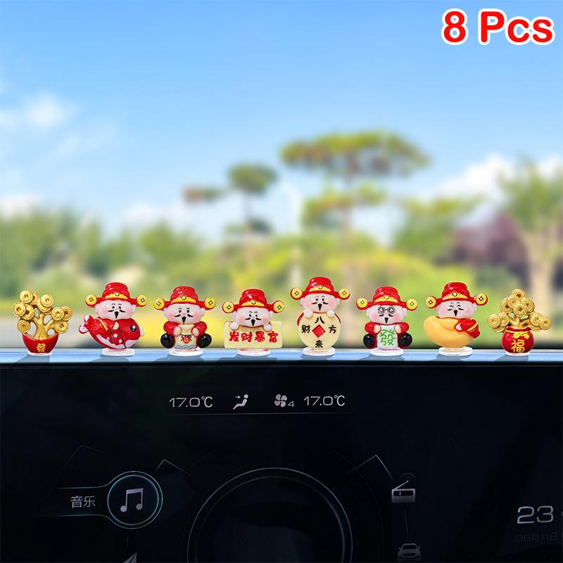 

6/8 шт. Китайский стиль Бог богатства украшения украшение салона автомобиля офисный стол украшения миниатюрные витрины автомобильные принадлежности