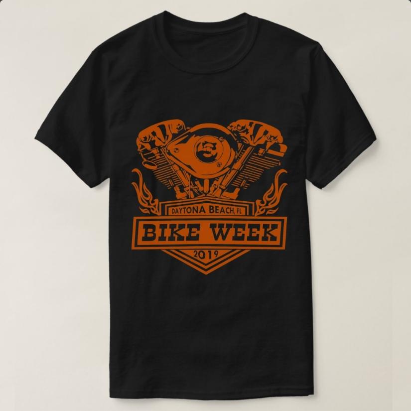 Daytona Beach Bike Week 2019 Vtwin Engine TShirt 100 Cotton ONeck Short Sleeve Summer Casual Mens Tshirt Streetwear S