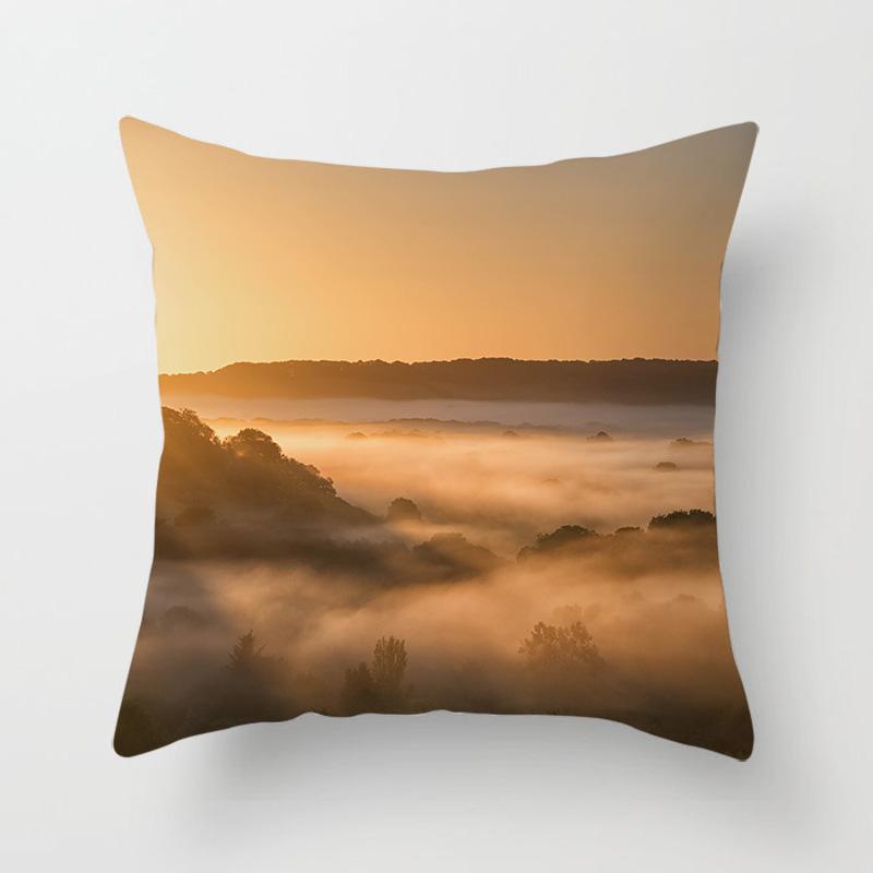 Sunset Sunset Beach Scenery Printed Pillow Cover Sofa Decoration Car Office Seat Cushion Cover Room Home Decor Pillow Cover