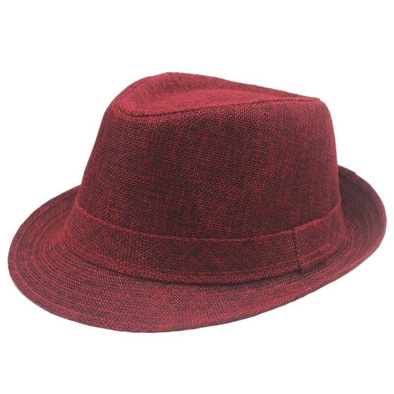 Linen Rolled-Brimmed Jazz Hat Summer British Retro Small Top Hat Outdoor Sun Hat