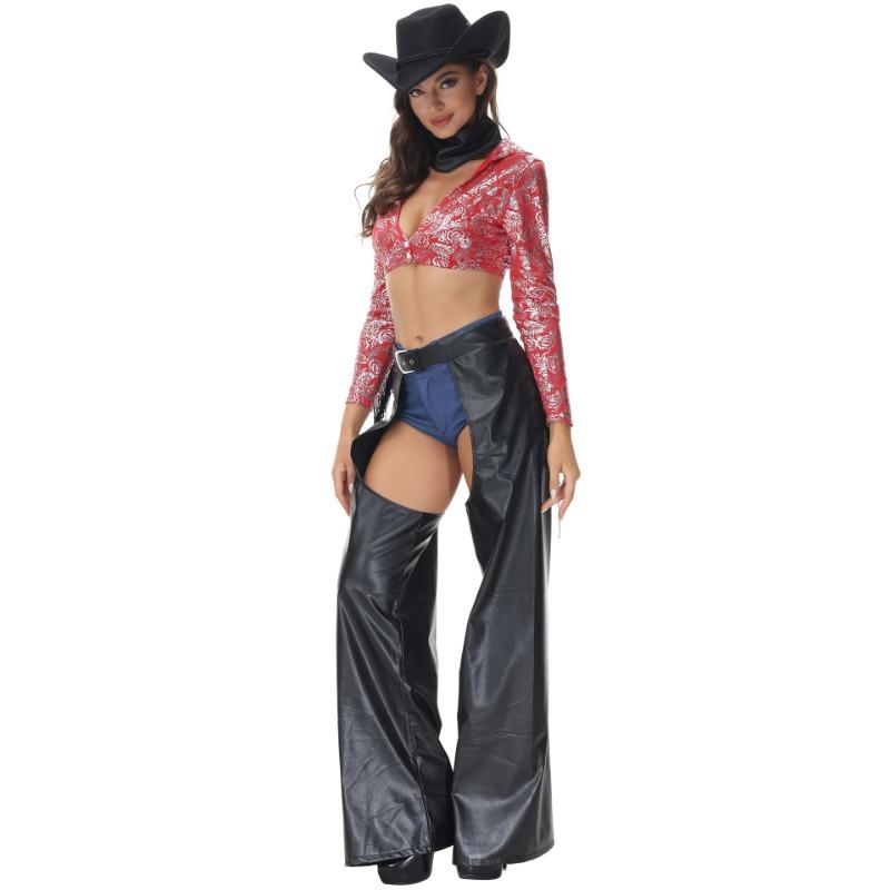 Music Festival Cowboy Costume Game Uniform, Bar Generation Retro Party Costume