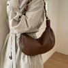 IELGY Ladies Underarm Bag Loose Feel Large Capacity Black Dumpling Bag