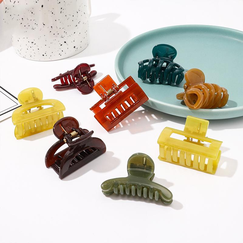 29 Styles Jelly Color Geometric Hair Claws Crab Hair Clips Women Small Mini Bangs Clip Ponytail Clip Catch Clip Hair Accessories