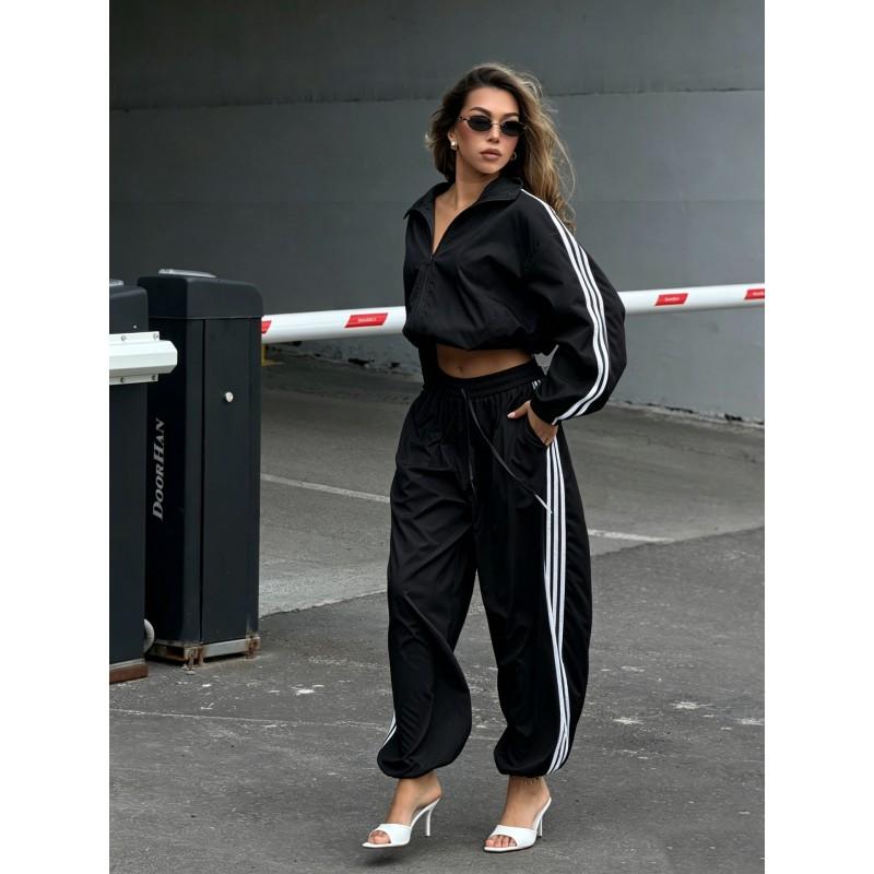 Womens Retro 3-Stripe Jogger Set With