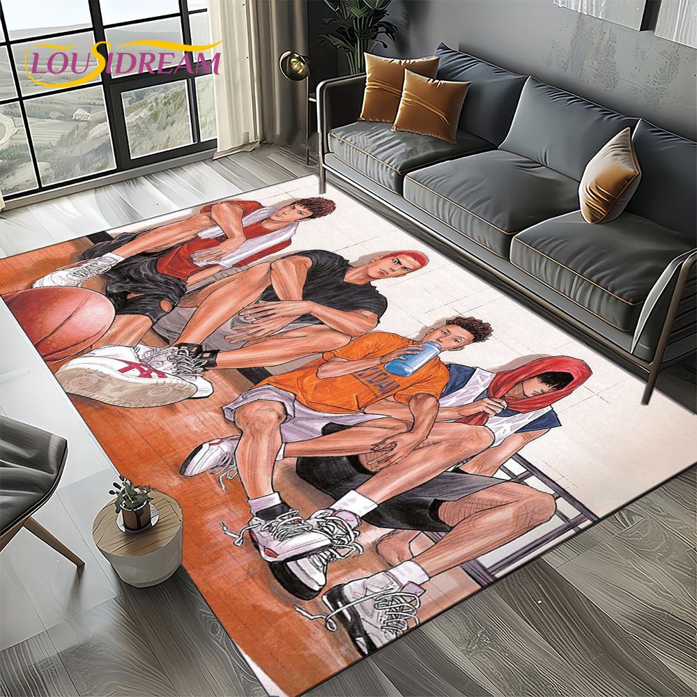 2025 New Cartoon Slam Dunk Anime Basketball Carpet Rug for Bedroom Living Room Home Sofa Decoration,kid Play Decor Floor Mat