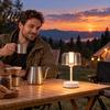 Outdoor Dining Table Light Cordless LED Lamp Portable Rechargeable Desk with Handle Stepless Dimming Nightstand Lamp Touch Control Modern Minimalist