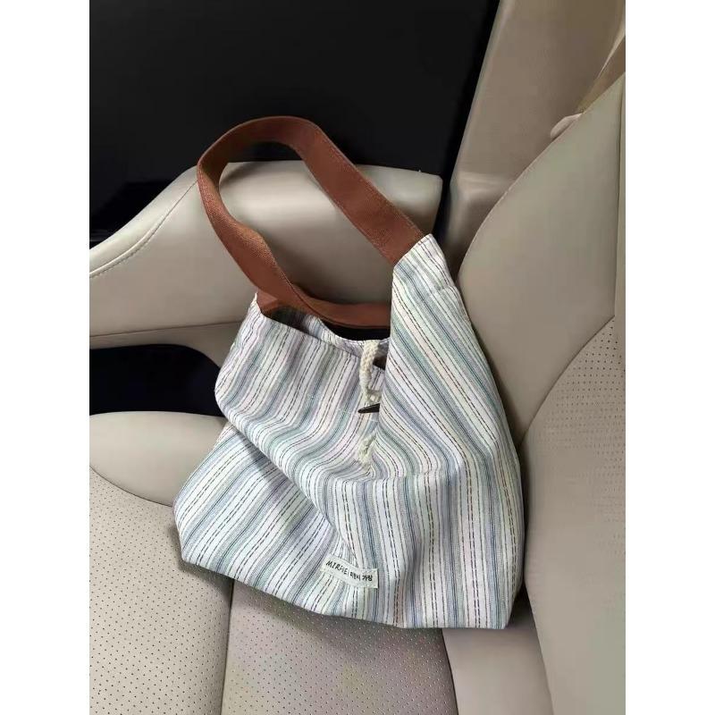 2025 New Premium Hundred Stripes Large Capacity Tote Bag