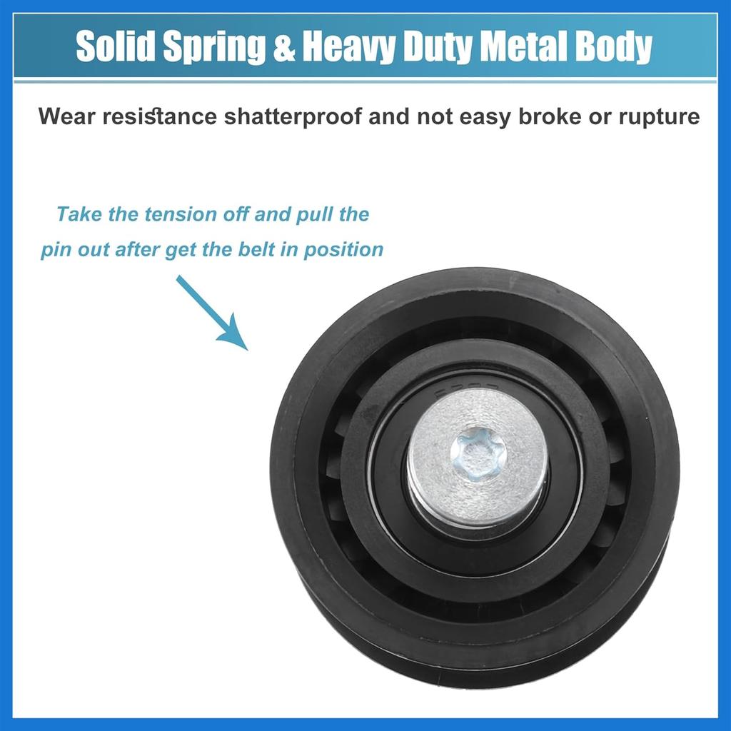 Drive Belt Tensioner Assembly Accessory Idler Pulley No.6612003170/A0002020919/059903341J for Jeep Grand Cherokee 2014-2019 Black Metal Auto