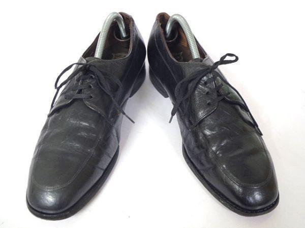FLORSHEIM Goodyear Welt U-Tip Shoes 60s-70s Vintage Size 11E 28.0-28.5 Black(USED)