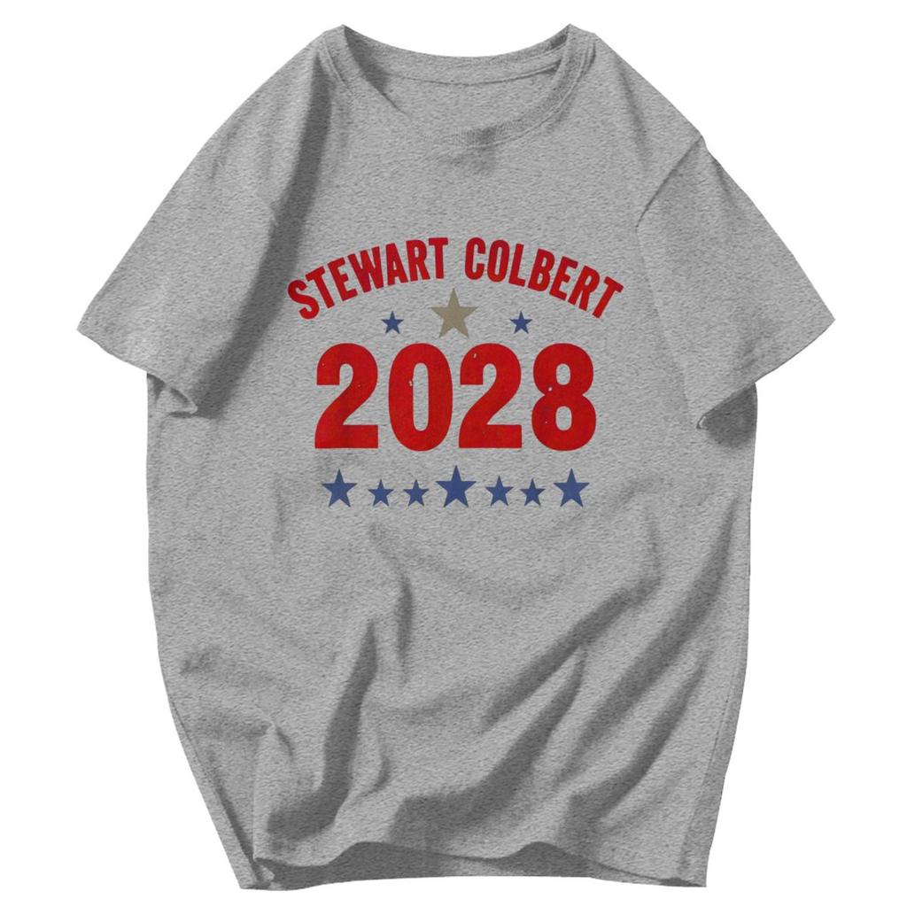 Men T Shirt Stewart Colbert 2028 Funny Retro Idea Y2K Graphic Short Sleeve Unisex Clothing T Shirts