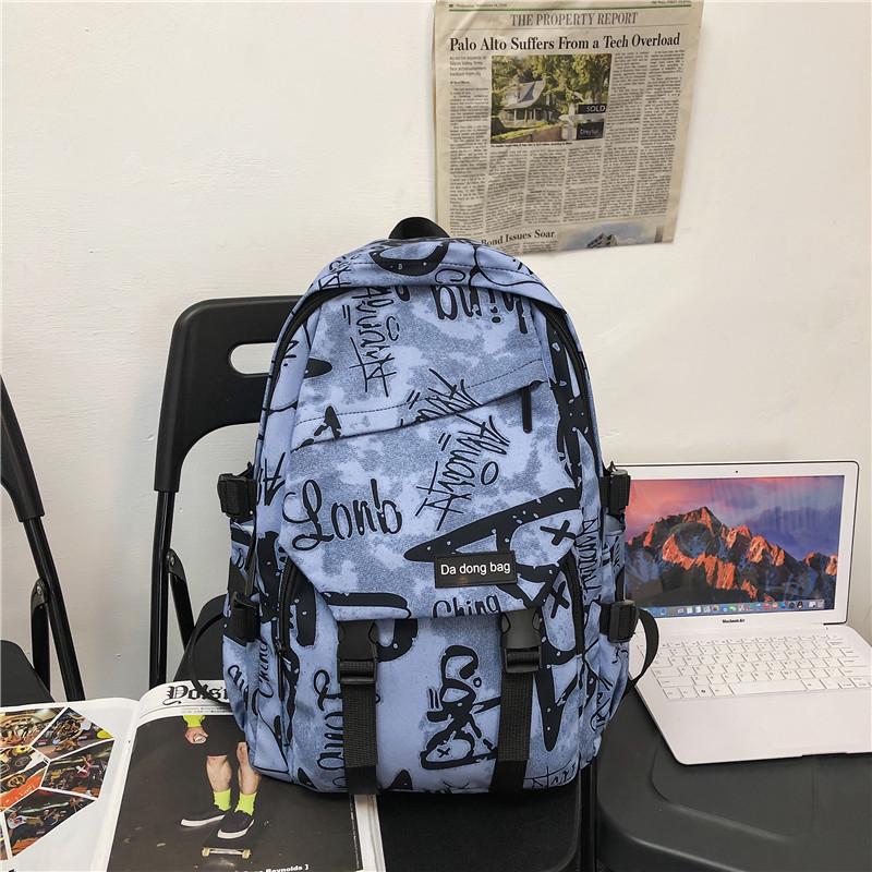 Trendy Graffiti Large Capacity Backpack for Students - Versatile Shoulder Bag for Men & Women