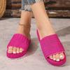 Fashion Women Slippers New Fashionable Minimalist One Word Shoes for Women Indoor and Home Couples Slides Women Open Toe Cotton Slippers